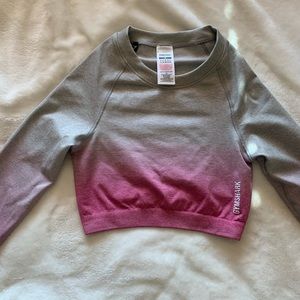 Gymshark Pink Ombré Long sleeve crop top